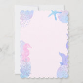 赤面ピンクウォーターカラーアンダーザシー誕生日 招待状 (裏面)