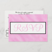 赤面ピンクウォーターカラーウェディングRSVP 出欠カード (正面/裏面)
