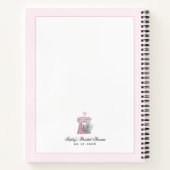 赤面ピンクウォーターカラーキッチンレシピブック ノートブック (裏面)