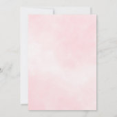 赤面ピンクウォーターカラーグリーンブライダルシャワー 招待状 (裏面)