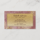 赤面ピンクウォーターカラーゴールドフォイル 名刺 (裏面)