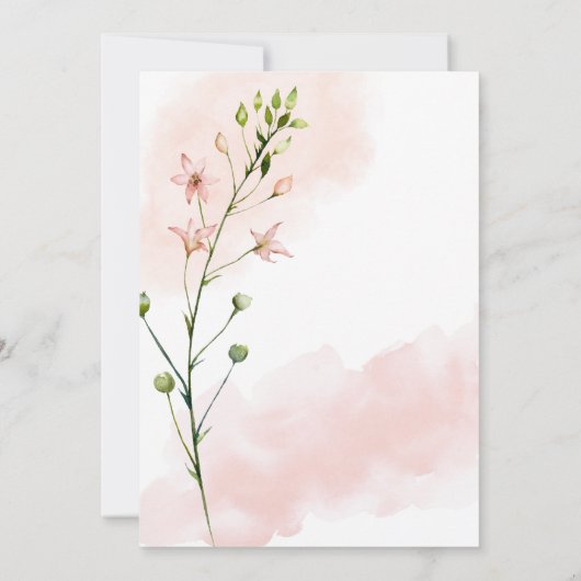 赤面ピンクウォーターカラースクリプト結婚式招待状 招待状 (裏面)