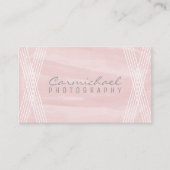 赤面ピンクウォーターカラーデコビジネスカード 名刺 (正面)