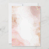 赤面ピンクウォーターカラーハートスクリプトブライダルシャワー 招待状 (裏面)