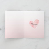 赤面ピンクウォーターカラーハート カード (内部)