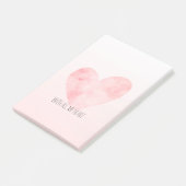 赤面ピンクウォーターカラーハート ポストイット (アングル)