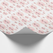 赤面ピンクウォーターカラーハート ラッピングペーパー (角)