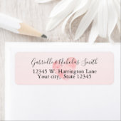 赤面ピンクウォーターカラーハート ラベル (インサイチュ)