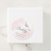 赤面ピンクウォーターカラーバタフライエイジ誕生日 フェイバータグ (インサイチュ)