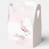 赤面ピンクウォーターカラーバタフライエイジ誕生日 フェイバーボックス (オープン)