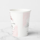 赤面ピンクウォーターカラーバタフライエイジ誕生日 紙コップ (右)