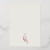 赤面ピンクウォーターカラーバタフライブライダルシャワー 箔招待状 (裏面)