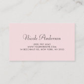 赤面ピンクウォーターカラーバラとアジサイ 名刺 (裏面)