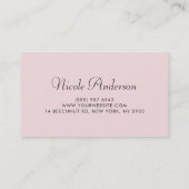 赤面ピンクウォーターカラーバラとアジサイ 名刺 (裏面)