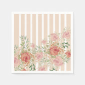 赤面ピンクウォーターカラーバラハンド絵を描 スタンダードカクテルナプキン (正面)