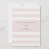 赤面ピンクウォーターカラーバラフェミニンブライダル 招待状 (裏面)