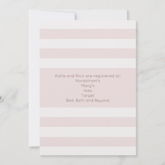 赤面ピンクウォーターカラーバラフェミニンブライダル 招待状 (裏面)