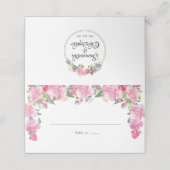 赤面ピンクウォーターカラーバラフローラ結婚ズ プレイスカード (外部開封)
