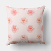 赤面ピンクウォーターカラーバラ クッション (裏面)