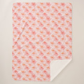 赤面ピンクウォーターカラーバラ シェルパブランケット (正面)