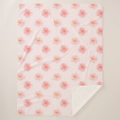 赤面ピンクウォーターカラーバラ シェルパブランケット (正面)