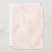 赤面ピンクウォーターカラーフラワーズネイビー結婚ズ 招待状 (裏面)