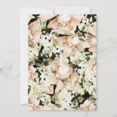 赤面ピンクウォーターカラーフラワー結婚式招待状 招待状 (裏面)