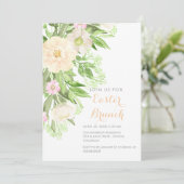 赤面ピンクウォーターカラーフローライースターブランチ 招待状 (スタンド正面)