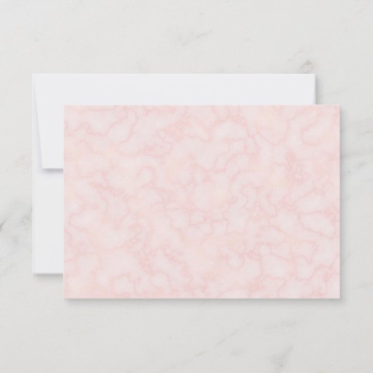 赤面ピンクウォーターカラーフローラウェディングRSVP 招待状 (裏面)