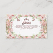 赤面ピンクウォーターカラーフローラグリッターキンセアニェラ エンクロージャーカード (裏面)