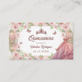 赤面ピンクウォーターカラーフローラグリッターキンセアニェラ エンクロージャーカード (正面)