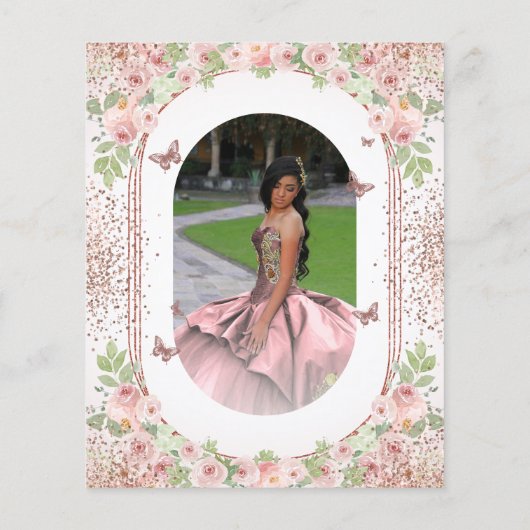 赤面ピンクウォーターカラーフローラグリッターキンセアニェラ チラシ (裏面)