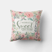 赤面ピンクウォーターカラーフローラスイーツ16 クッション (裏面)