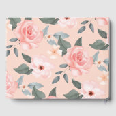 赤面ピンクウォーターカラーフローラバラ&セージ緑 ゲストブック (裏面)