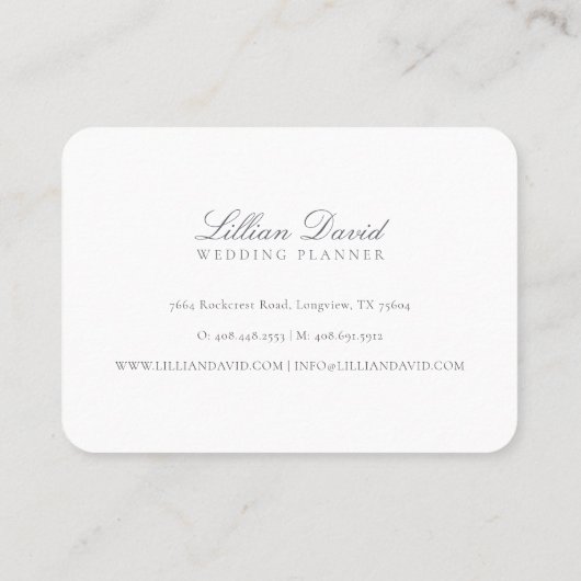 赤面ピンクウォーターカラーフローラバラ&セージ緑 名刺 (裏面)