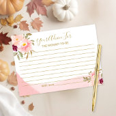 赤面ピンクウォーターカラーフローラベビーシャワーアドバイス エンクロージャーカード