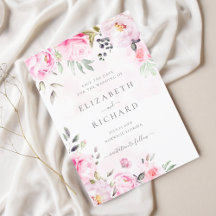 赤面ピンクウォーターカラーフローラ緑結婚色