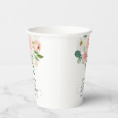 赤面ピンクウォーターカラーフローラ80誕生日 紙コップ (右)