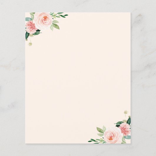 赤面ピンクウォーターカラーフローラ&クラフトパーソナライズされた (裏面)