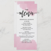 赤面ピンクウォーターカラーブラシストロ結婚ークのメニュー メニュー (正面/裏面)