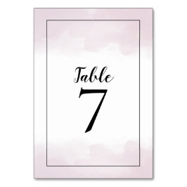 赤面ピンクウォーターカラーブラックスクリプト結婚ズ テーブルナンバー