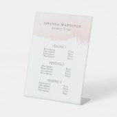 赤面ピンクウォーターカラーヘアメイクアップサロン 台座サイン (正面)