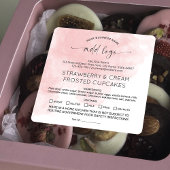 赤面ピンクウォーターカラーホームベーカリー食品成分 スクエアシール