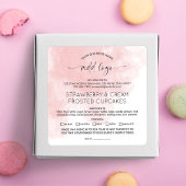 赤面ピンクウォーターカラーホームベーカリー食品成分 スクエアシール