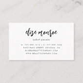 赤面ピンクウォーターカラーラッシュサービス 名刺 (裏面)