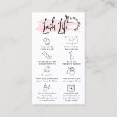 赤面ピンクウォーターカラーラッシュリフト&ティントアフターケア 名刺 (正面)