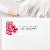 赤面ピンクウォーターカラーラン差出人住所ラベル ラベル (インサイチュ)