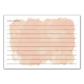 赤面ピンクウォーターカラーレシピカードブライダルシャワー テーブルナンバー (裏面)