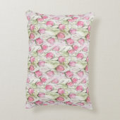 赤面ピンクウォーターカラーローズバッド アクセントクッション (裏面(縦))