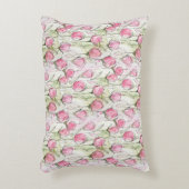 赤面ピンクウォーターカラーローズバッド アクセントクッション (正面(垂直))